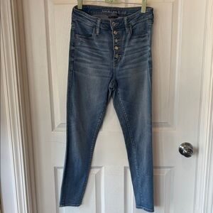American Eagle Outfitters High Rise Button-Fly Denim